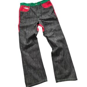 Cross Colours 90s 34x31+ Hip Hop Jeans 2pac Vintage Black Denim Color Block Y2K